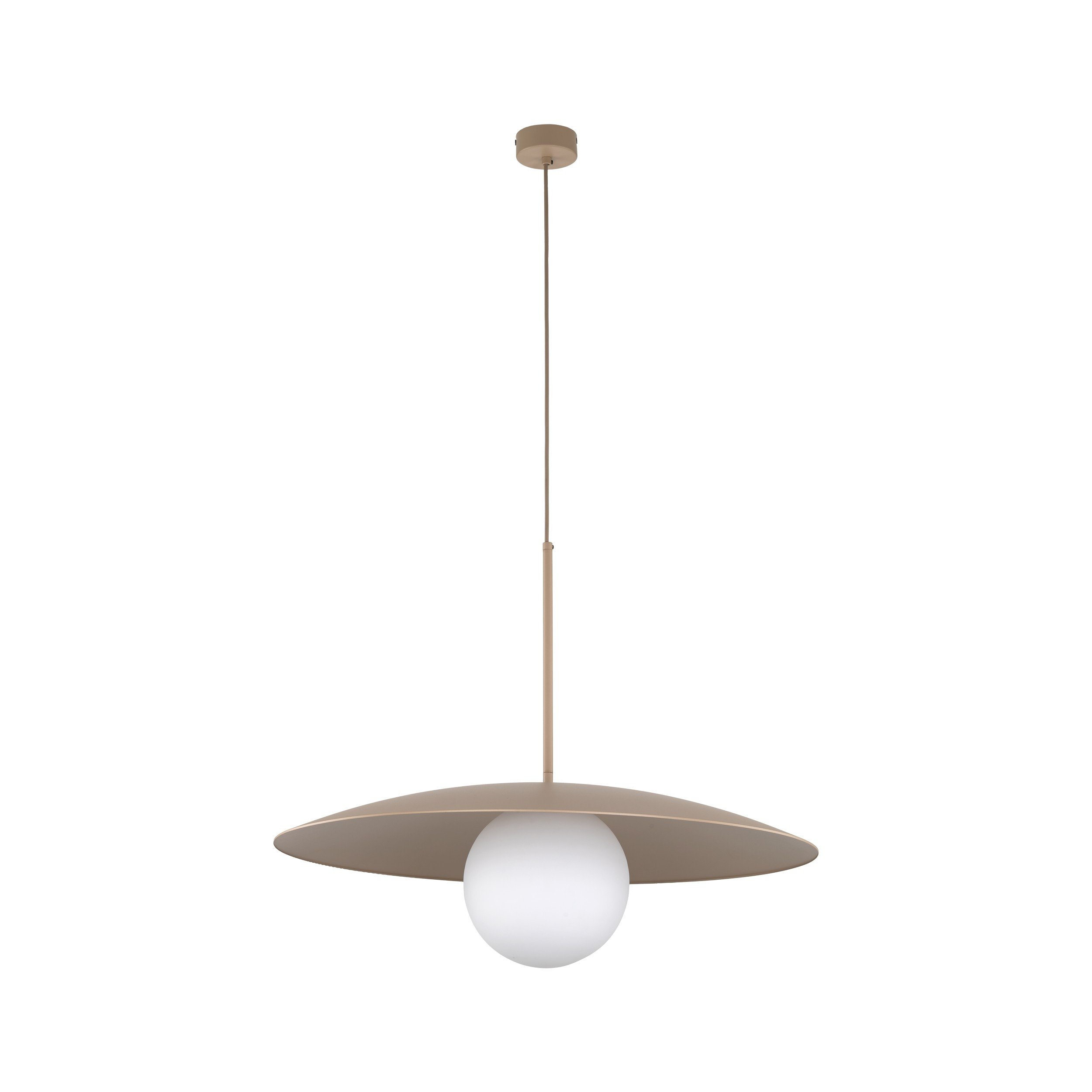 Lampa Wisząca Tk Lighting Slate beżowy sabia Talerz Kula Szklana kula