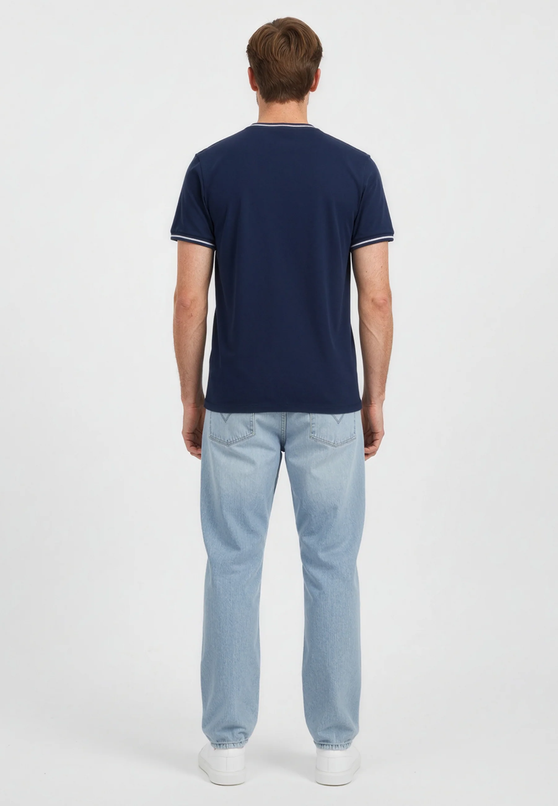 T-shirt manches courtes regular bleu marine coton ROLLE24