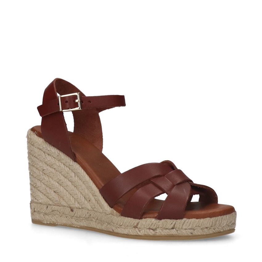 Manfield Cognac leren sleehakken