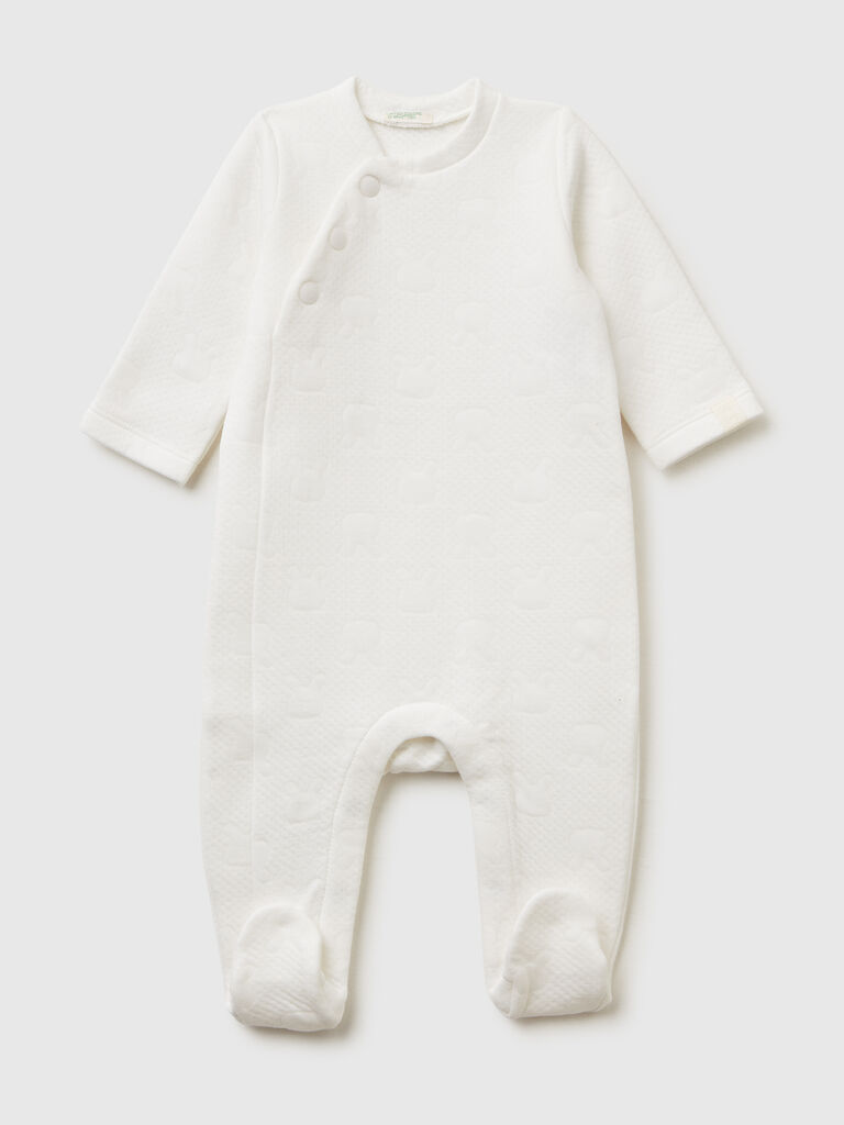 Onesie with bunny jacquard