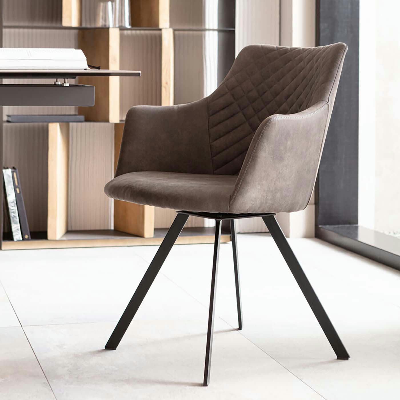 COCO - Chaise avec accoudoirs pivotante Coco gris anthracite Kare Design