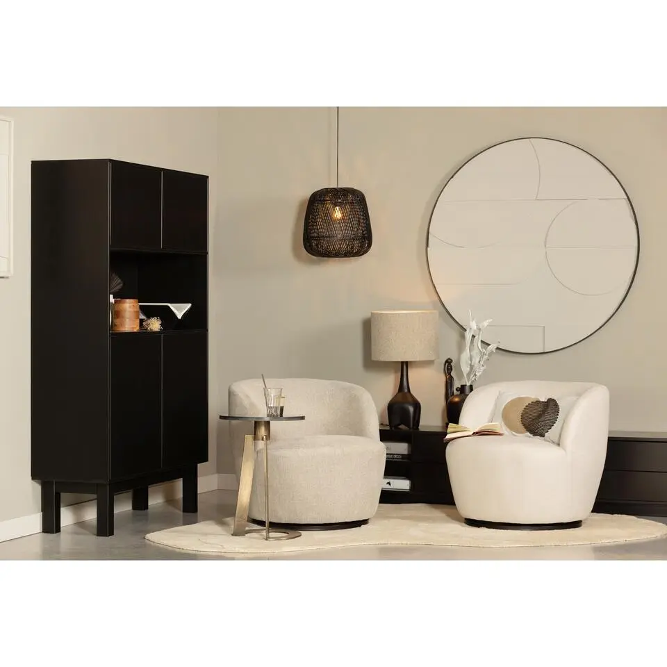 WOOOD Finca Buffetkast - Grenen - Zwart - 170x110x40