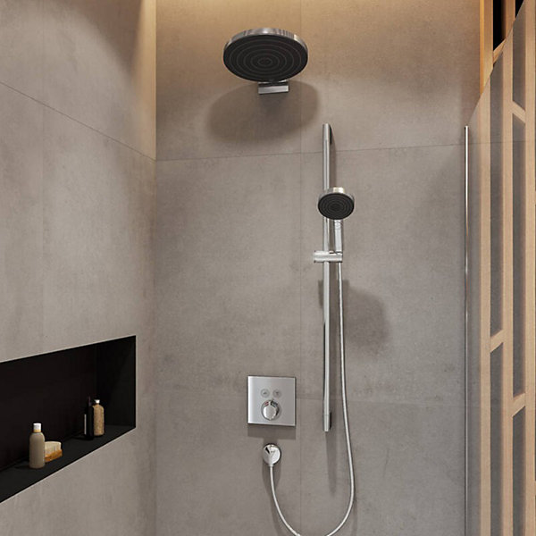 Façade pour mitigeur thermostatique encastré HANSGROHE ShowerSelect avec 2 fonctions chromé