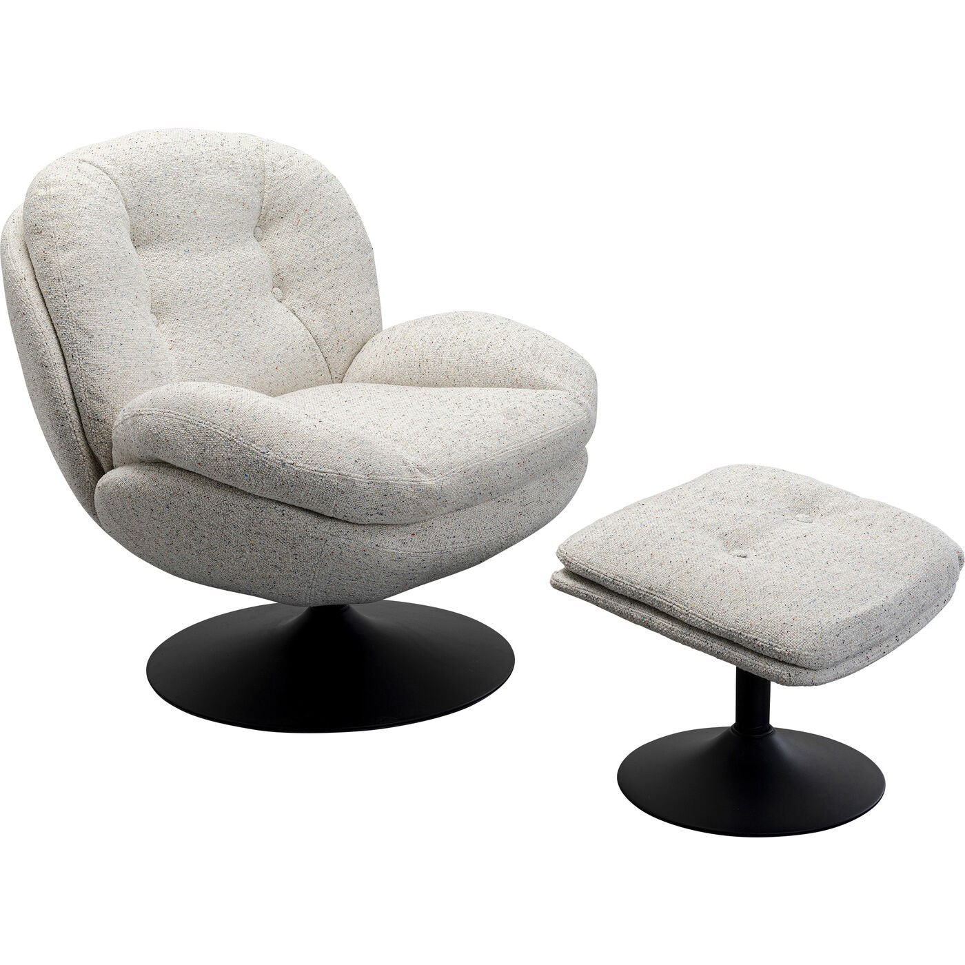 Kare Design Draaifauteuil en Voetsteun Stanford