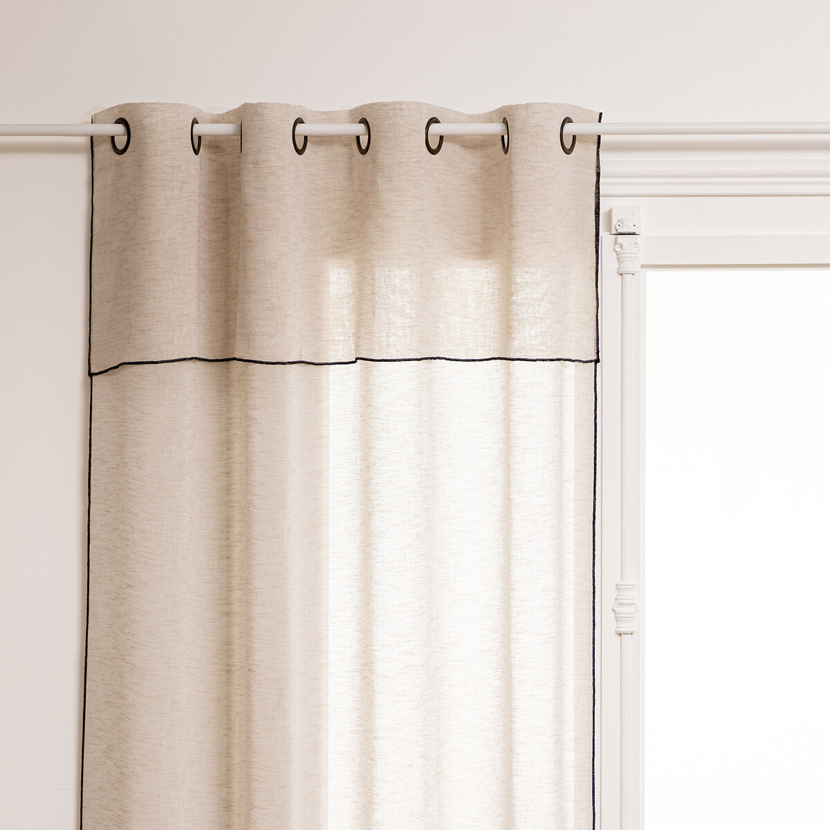 Veiling "Fred" Metal, white, 140x240 cm
