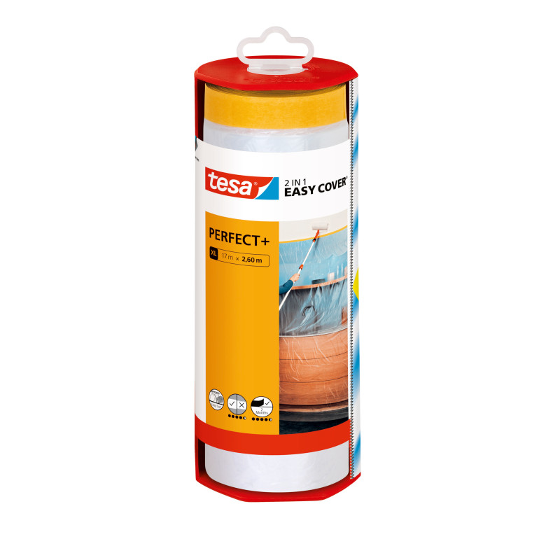 Plastique de protection Easy Cover Perfect XL avec dérouleur 2,6 x 17 m TESA