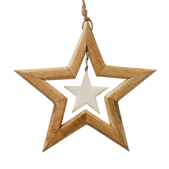 Christbaumschmuck »Nurto«, 3 tlg., Jute, braun weiss