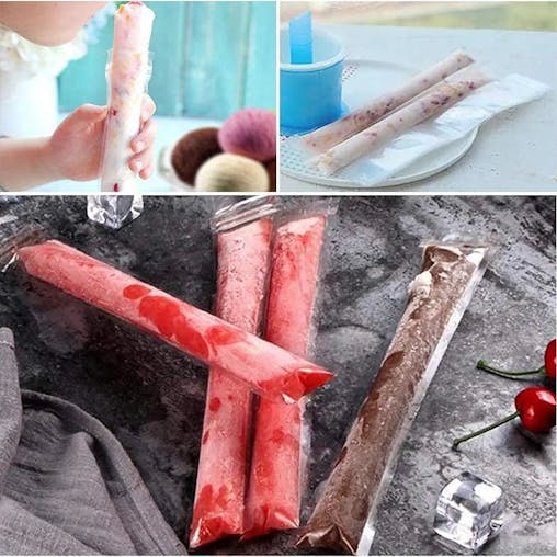 NNEOBA 100Pcs Disposable Ice Pop Mold Bags with Funnel