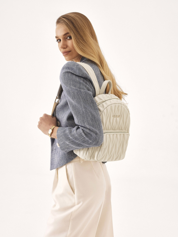 Quilted leather backpack