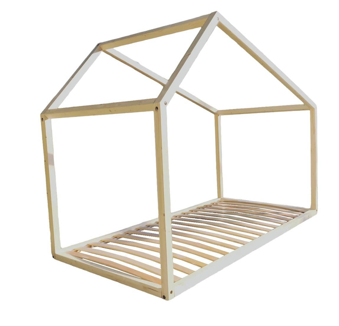 - Lit enfant montessori grande cabane 90x190 en hêtre massif