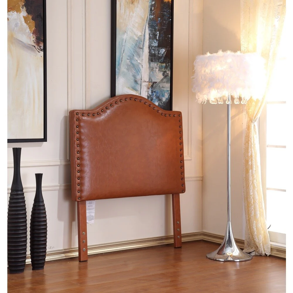 Modern Classy Curved Brown Twin Headboard