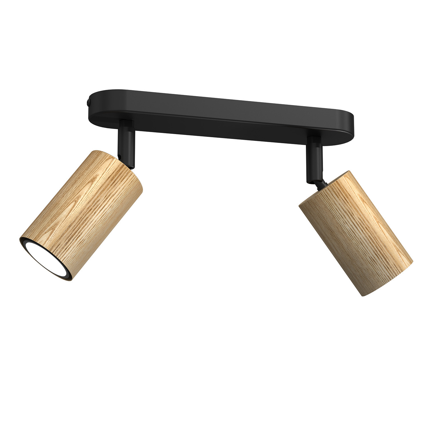 Spot sufitowy jasne drewno-czarny Nisse 2xGU10x8W wym:17x24,5x6cm Luminex