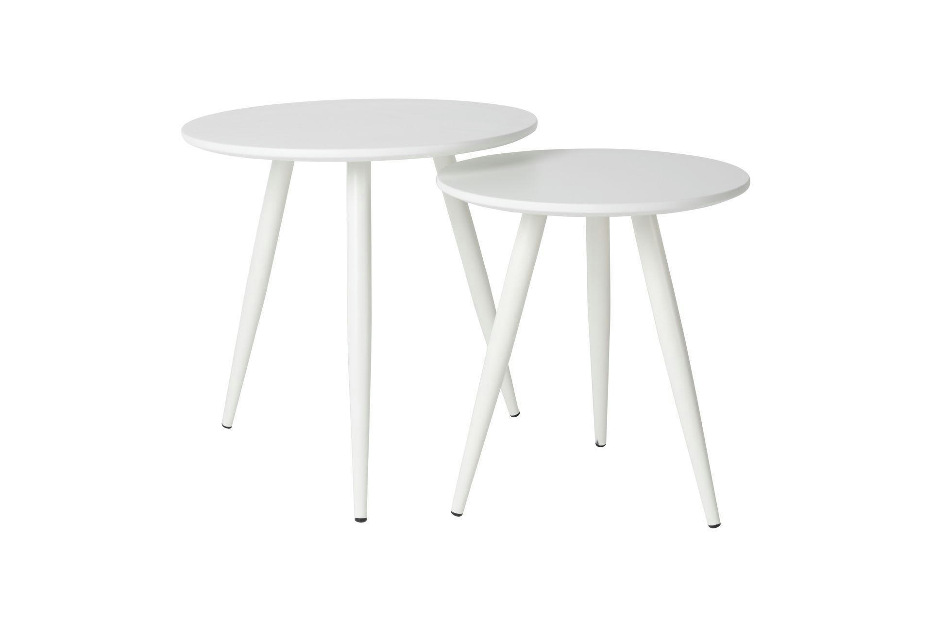 DAVEN - Set de 2 tables d'appoint en bois blanc