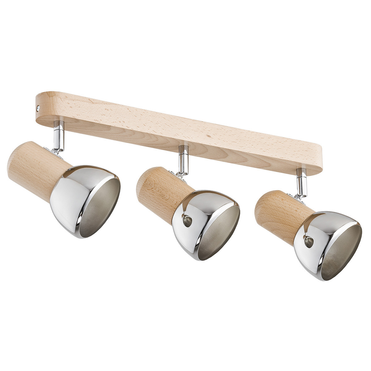 Spot listwa drewno-chrom SPIRO 3xE27x15W wym:16,5x54x9cm IP20 Alfa