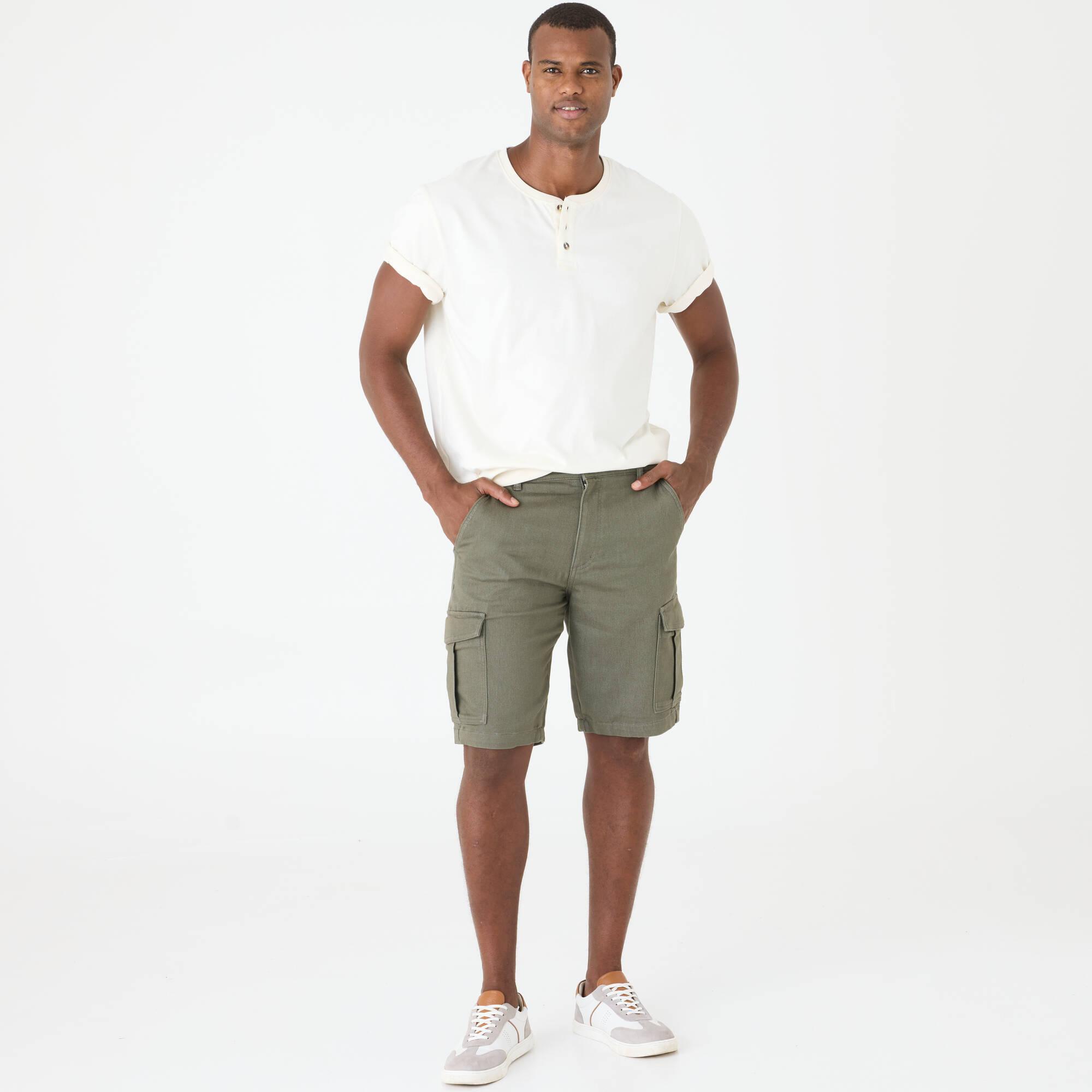 Bermuda cargo en sergé ultra stretch