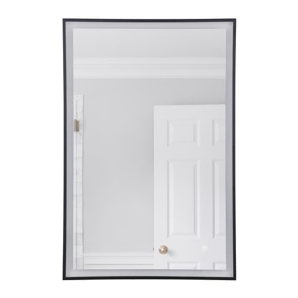 24" x 36" Black Frame LED Mirror wth Defogger and Dimmer - 24" x 36" LED Black Mirror