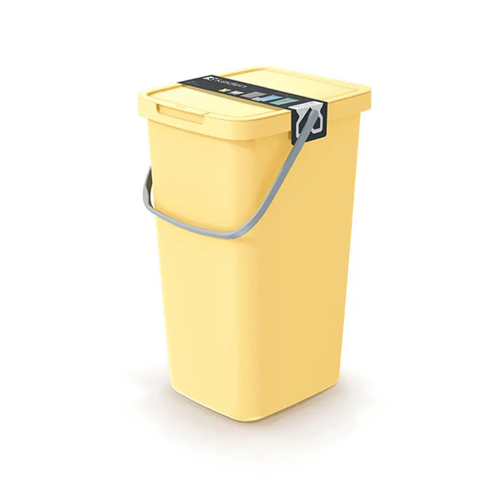 Keden keuken afvalbak - geel - 25L - 26 x 29 x 48 cm