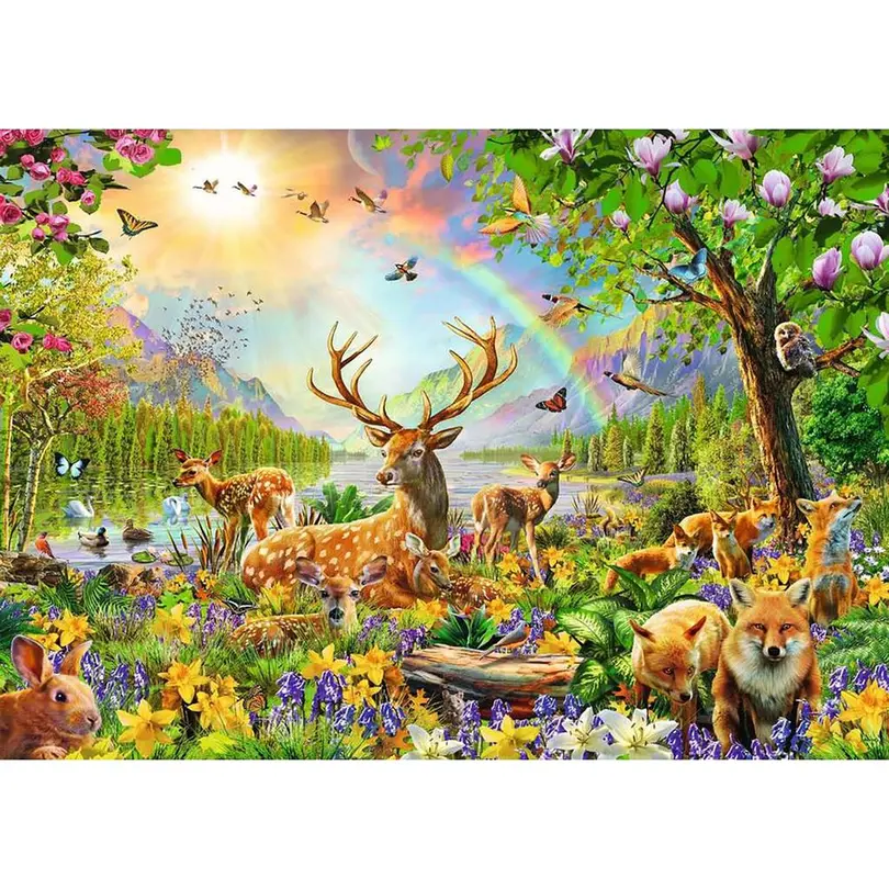 Puzzle 200-teilig Anmutige Hirschfamilie