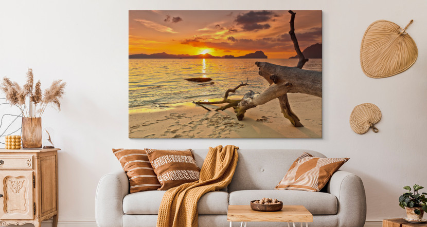 Obraz Zachód Słońca na Plaży 30x20cm