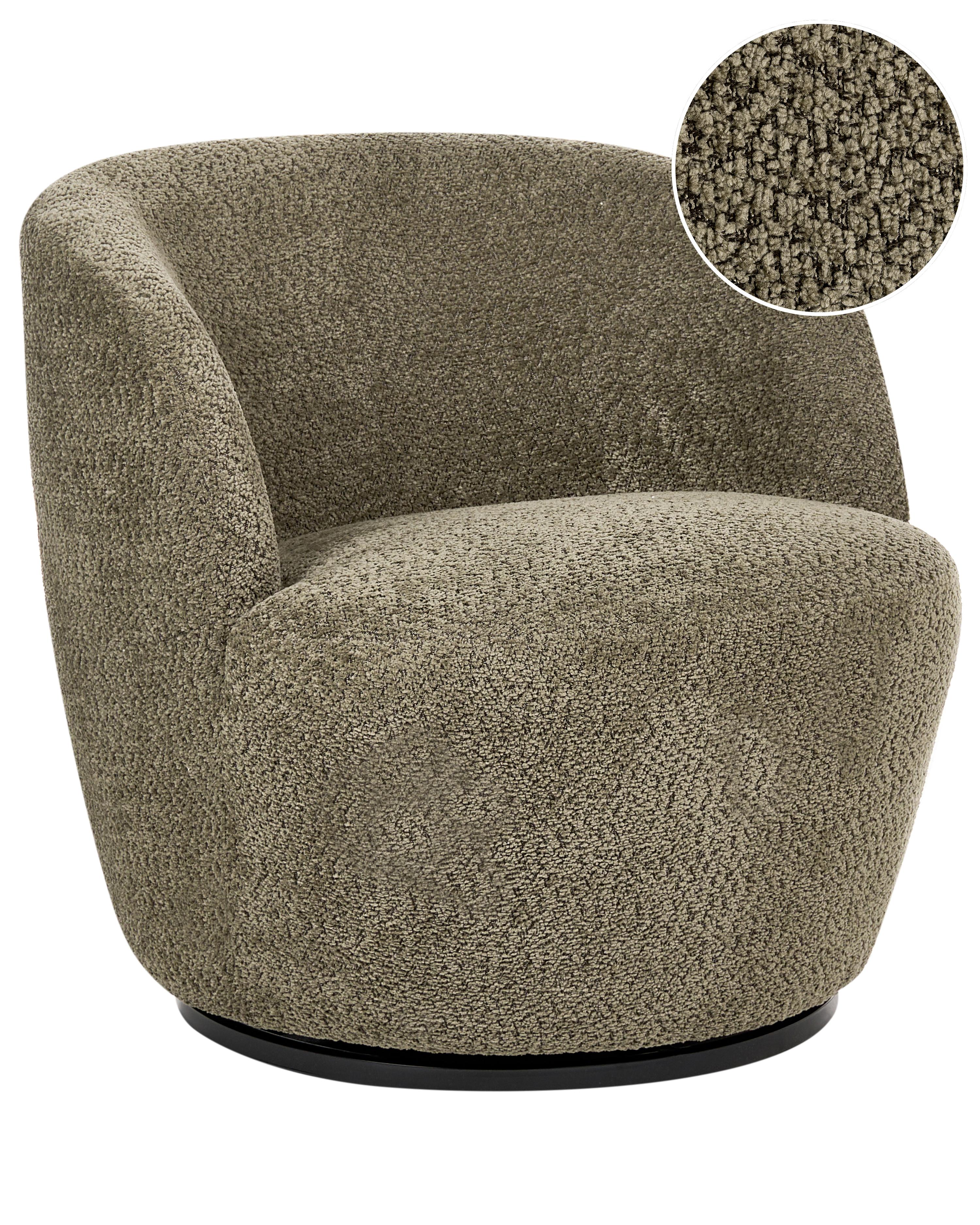 Swivel Armchair KUOLPA Chenille Dark Green