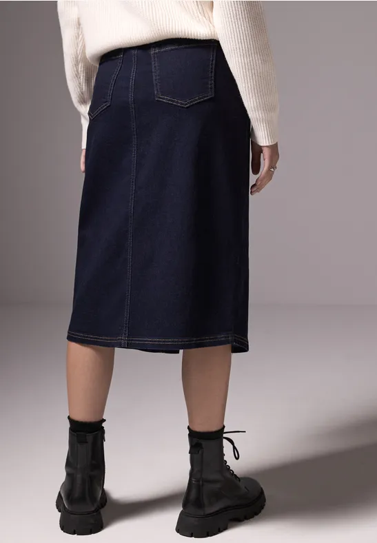 Midi-Jeansrock