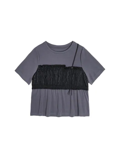 Patchwork Tie-detail Top - 25WDT242A