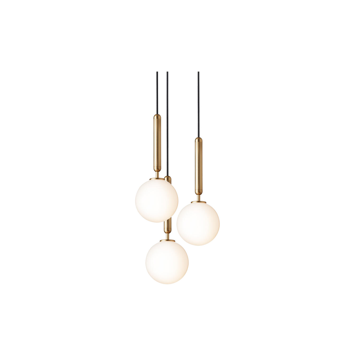 Miira 3 Pendant, brass/opal white