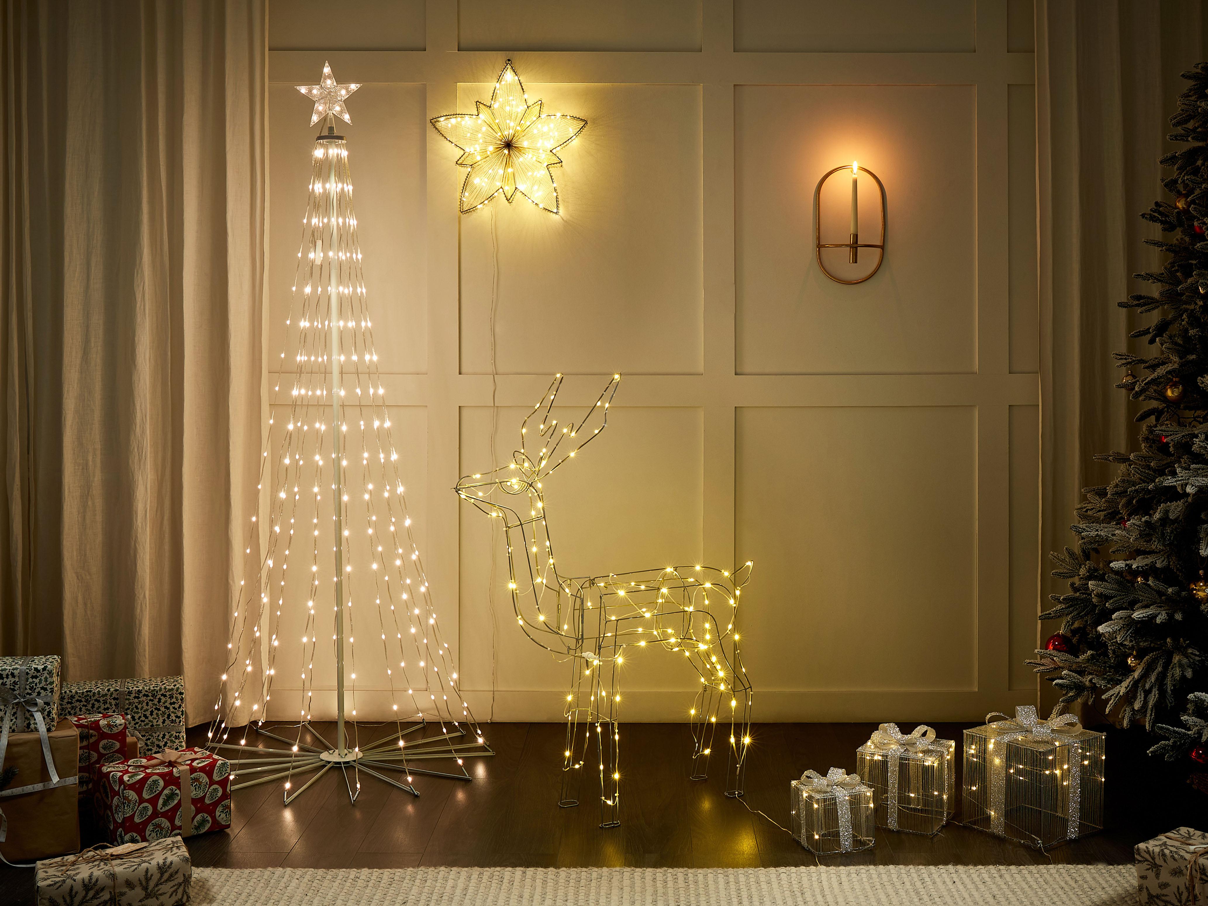 Outdoor Decoration LED ARNES Christmas Gifts 25/20/15 cm Silver