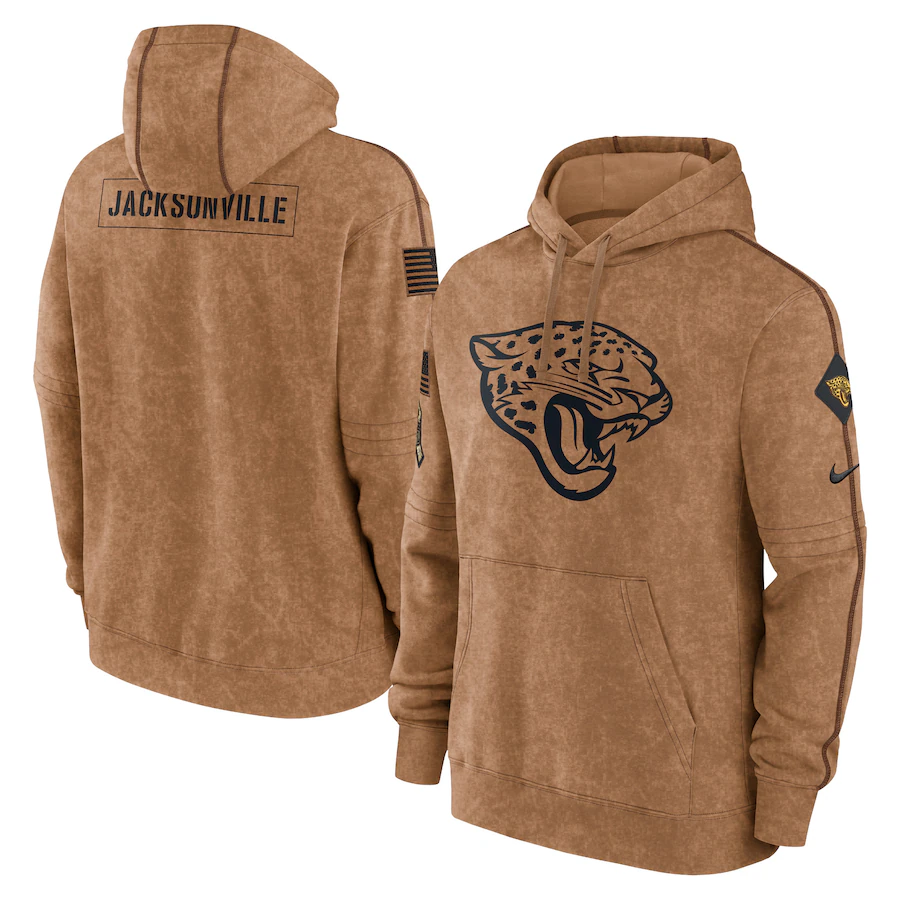 Jacksonville Jaguars Men's Nike Brown 2023 Salute To Service Club Pullover Hoodie