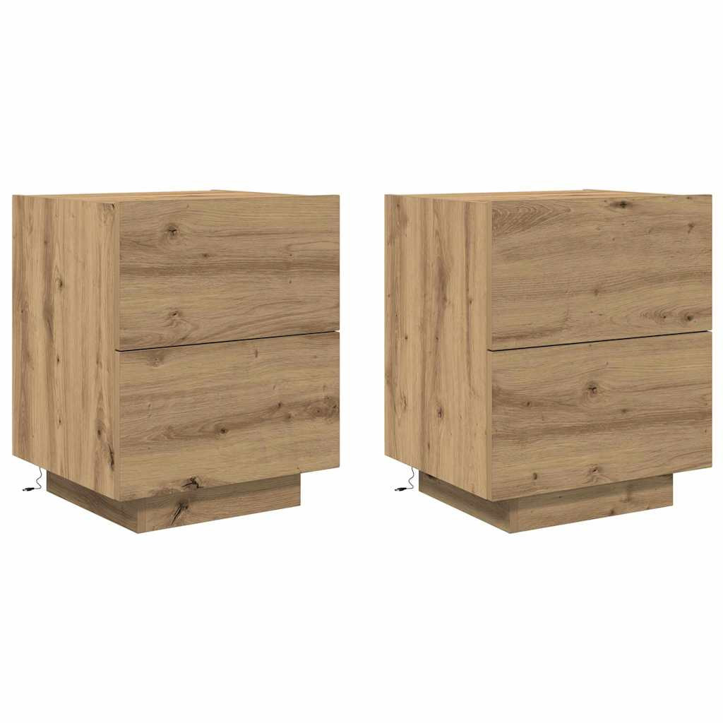 2x Szafka Nocna Brąz Komoda Stolik Półka Nocna Do Sypialni 45 x 40 x 55 cm