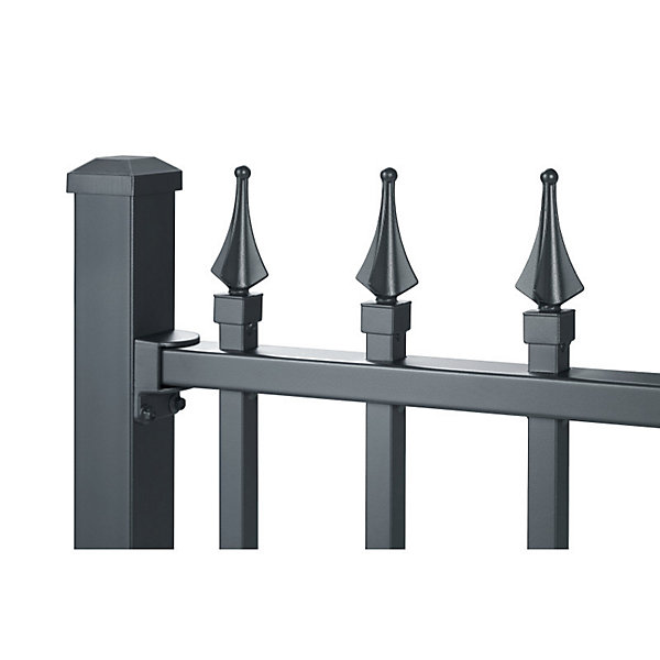 Lot de 4 fixations pour clôture aluminium tradition style ferronnerie Gris
