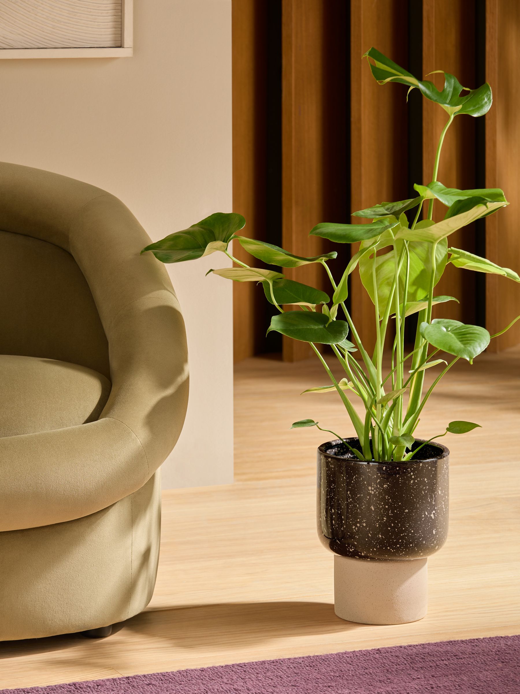 Santiago Hand Splatter Medium Plant Pot in Brown