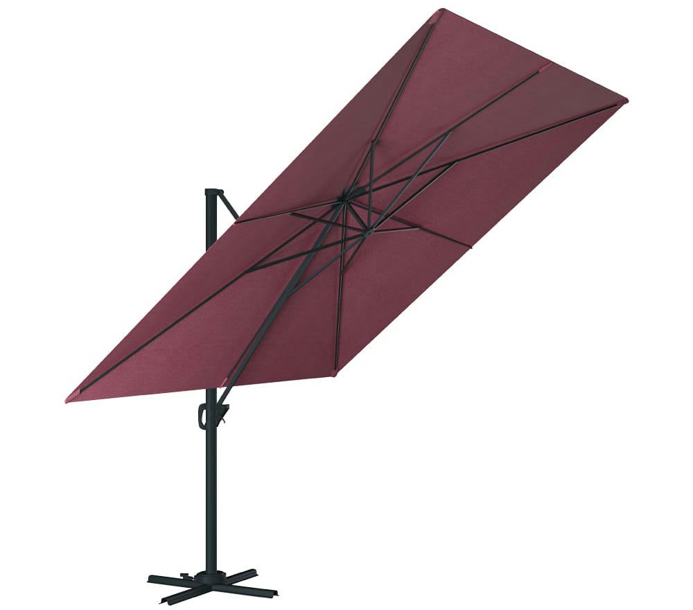 SUNKING - Parasol déporté 3x3m  - bordeaux en aluminium
