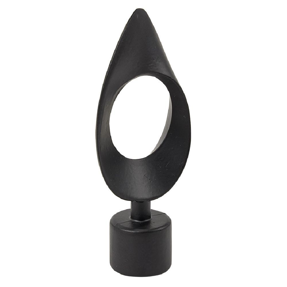 Embout tringle à rideau Ø20mm métal forme ovale noir mat x2