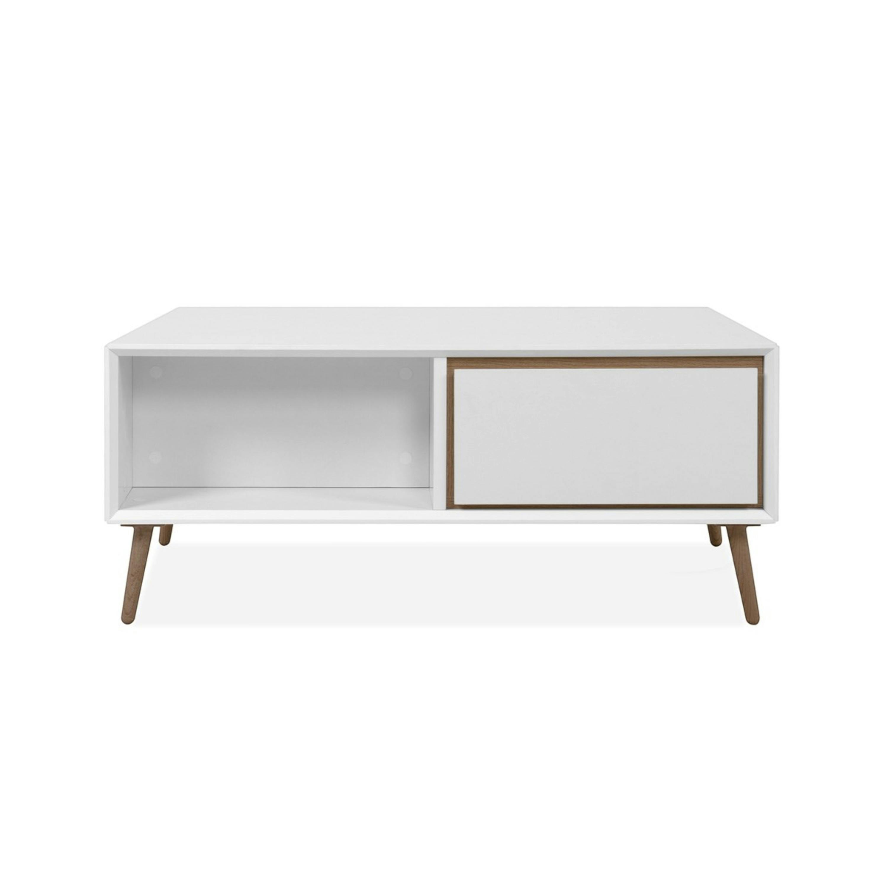 Table basse blanche avec rangement AVIO