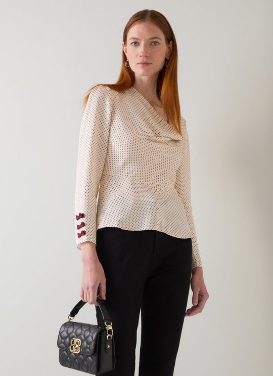 Eva Black Spot Print Top