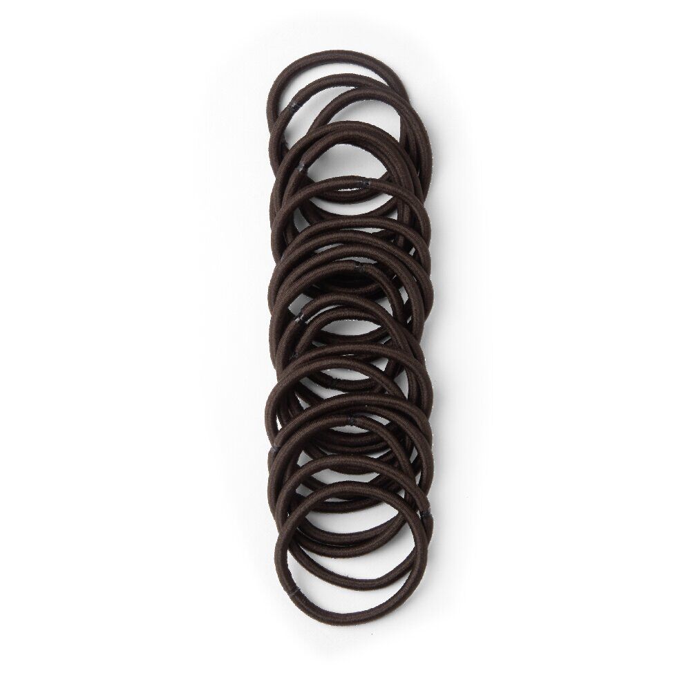 Lot de 15 élastiques à cheveux basiques polyester marron