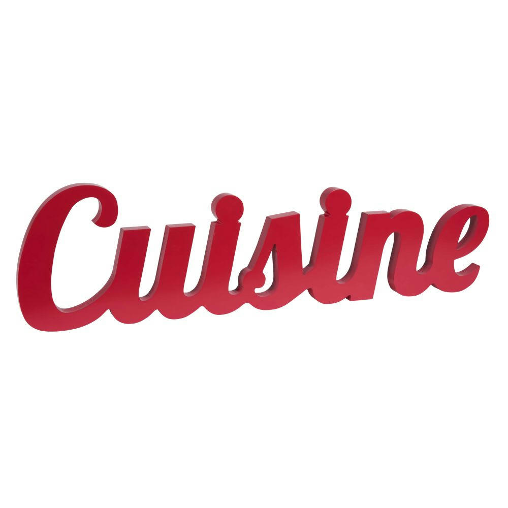 Cuisine - Mot déco murale rouge 80x22