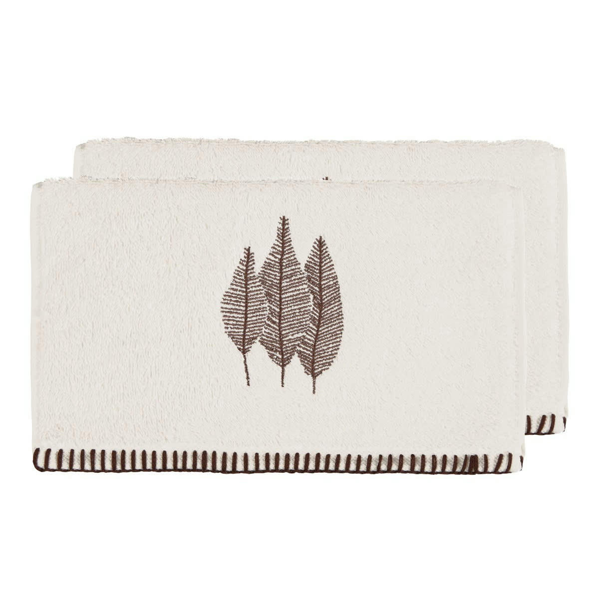 ABACHI - Lot de 2 serviettes invité en coton biologiqu ecru 30x50 cm