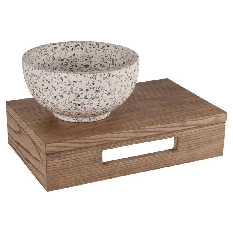 Vasque à poser Ruz ronde terrazzo noir et blanc Ø 23 x 12 cm DIFFERNZ