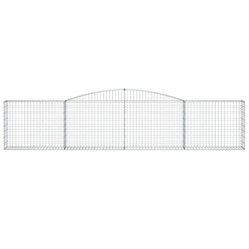 NNEVL Arched Gabion Baskets 2 pcs 400x30x80/100 cm Galvanised Iron