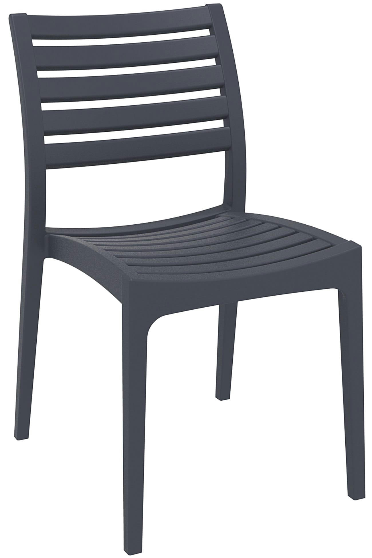 ARES - Lot de 2 chaises de jardin empilables en plastique Gris foncé