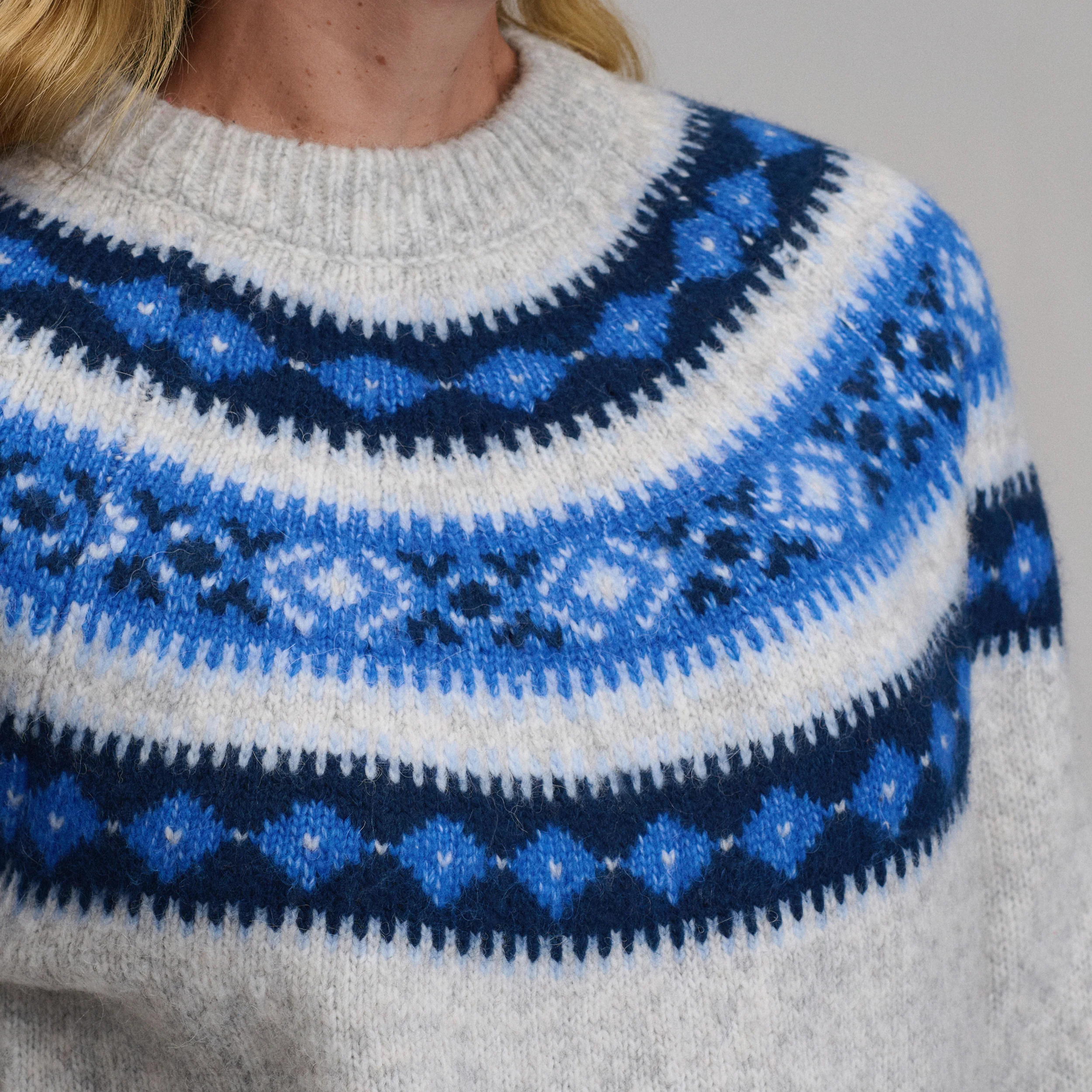 Women's Fairisle Fluffy Crew Sweater
