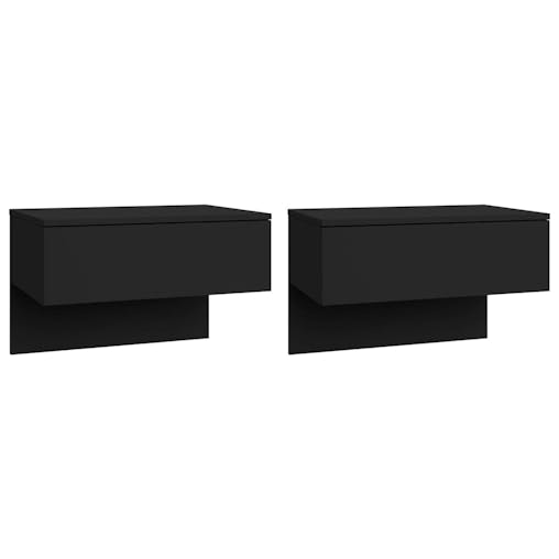 NNEVL Wall-mounted Bedside Cabinets 2 pcs Black