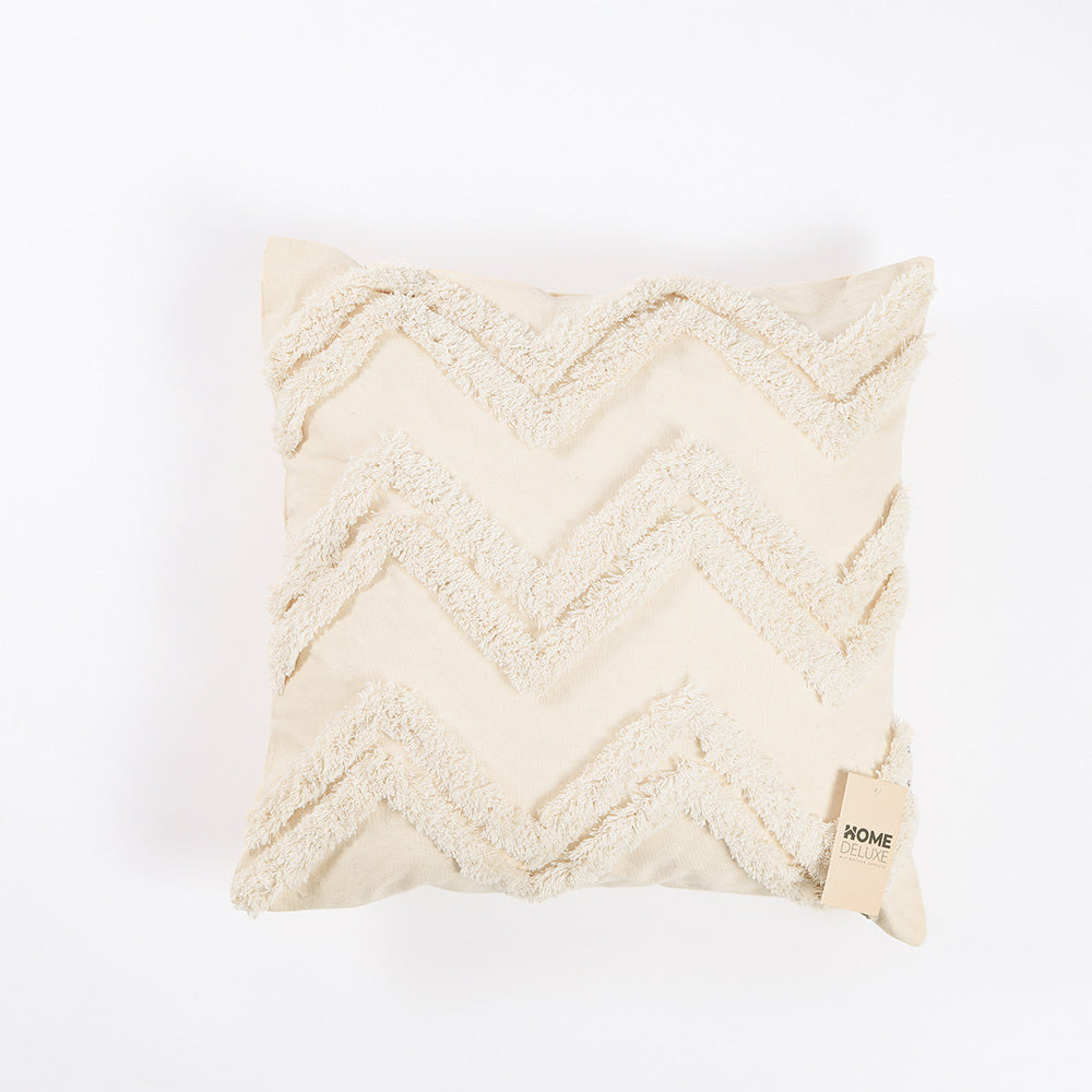 HOME DELUXE Kussenovertrek JARA met kussenvulling - 50 x 50 cm - Crème