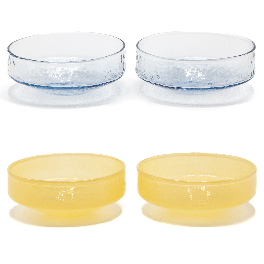Brût Homeware schaaltjes Claude - blauw en geel topaas - set van 4