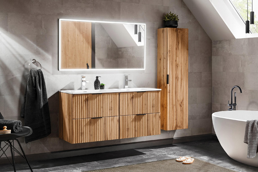 KOMPLET Mebli do Łazienki ADEL OAK 4elementy DĄB WOTAN