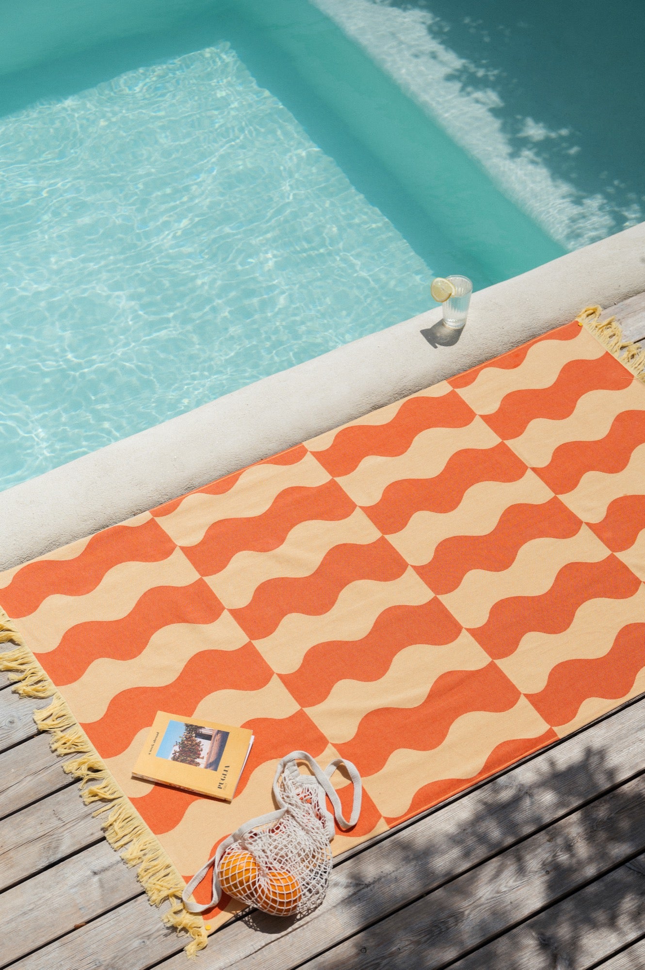 noo.ma NUGO Strandlaken - Pumpkin Orange & Mellow Yellow