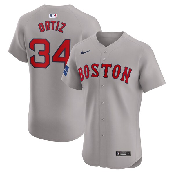 David Ortiz Boston Red Sox Nike Road Elite Player Jersey - Gray
