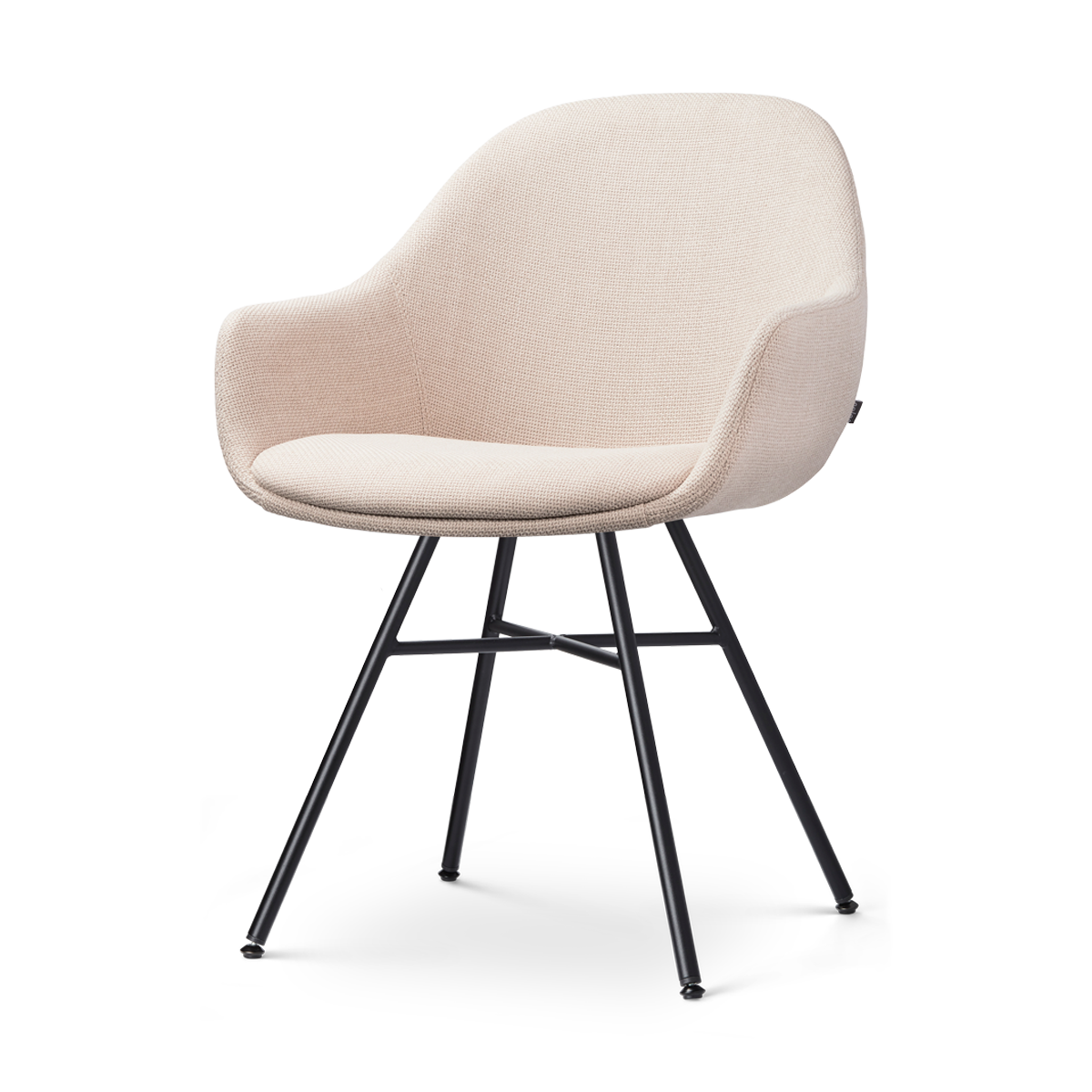 Nolon Noa-Mae Eetkamerstoel Beige - Armleuning - Zwarte Poten